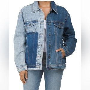 🎉LAST PIECE🎉HIDDEN The Dakota Two-Tone Oversized Jean Jacket